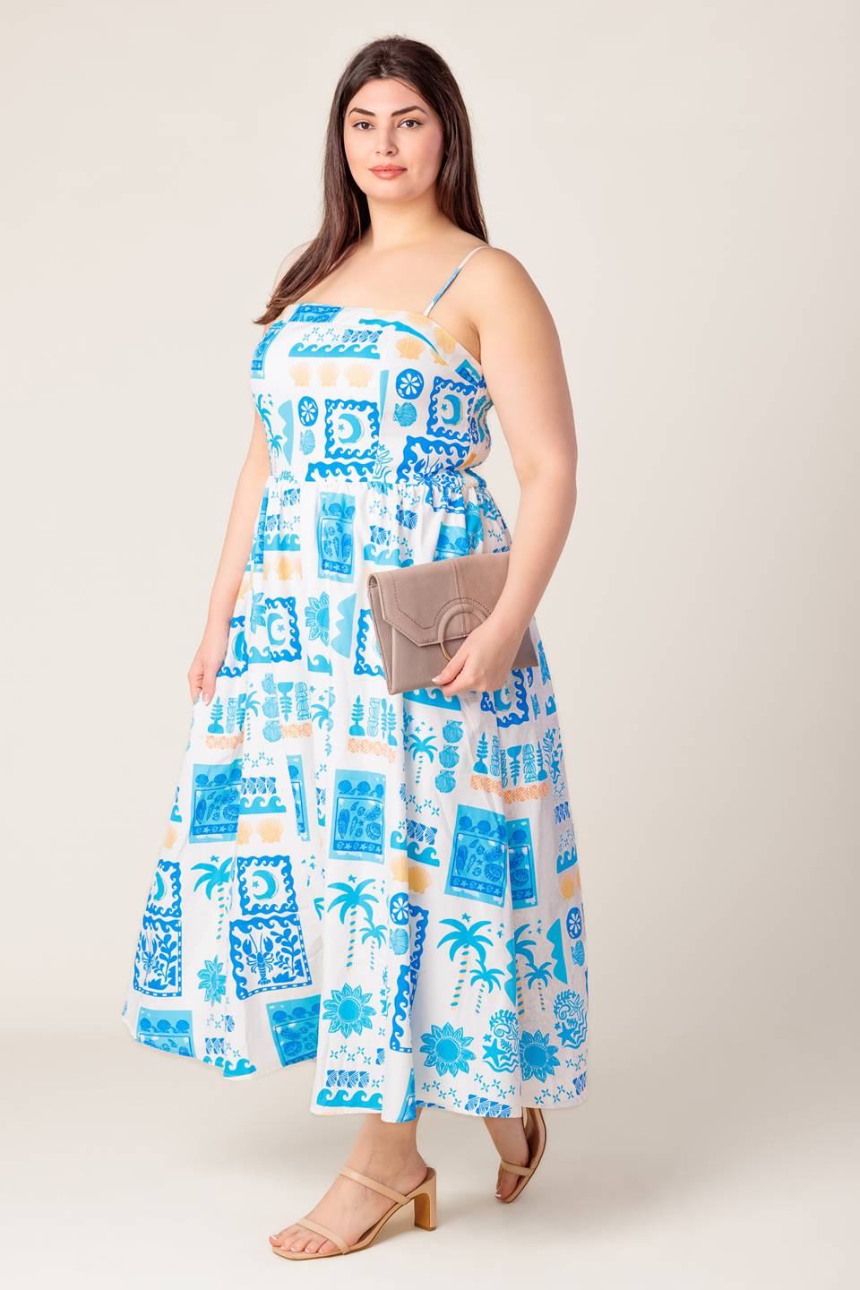 WANDER LUST MIDI DRESS - BLUE