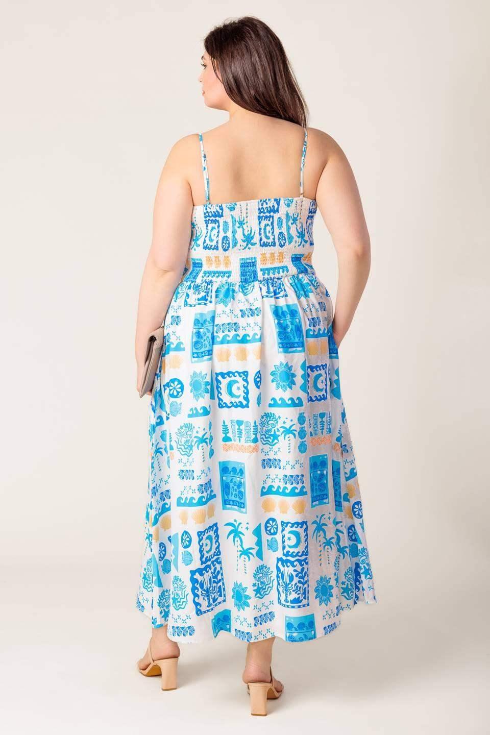 WANDER LUST MIDI DRESS - BLUE