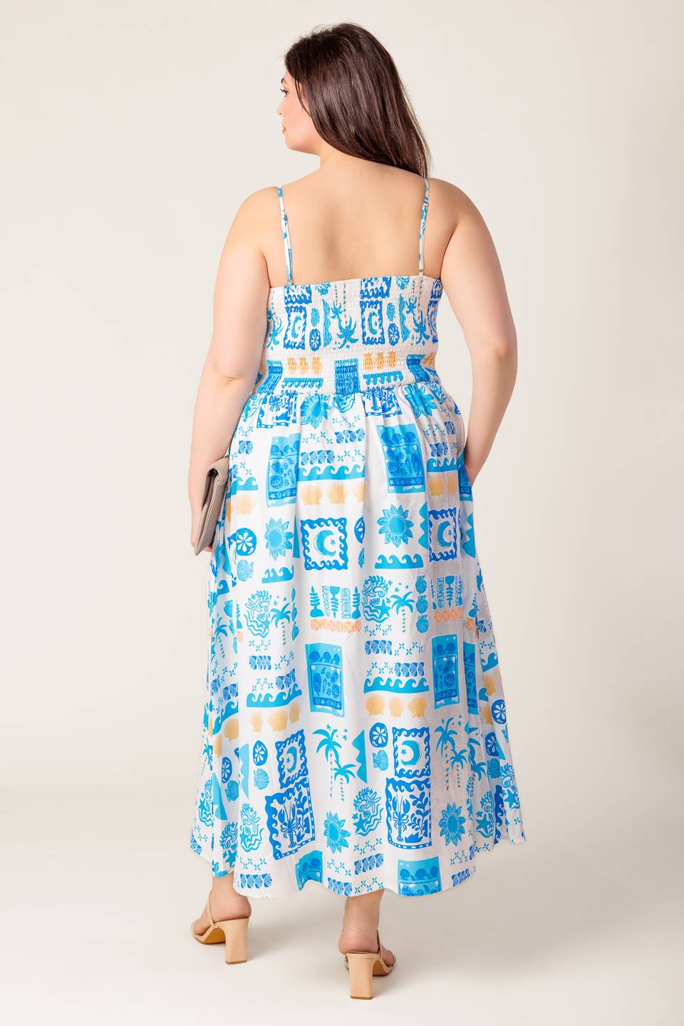 WANDER LUST MIDI DRESS - BLUE