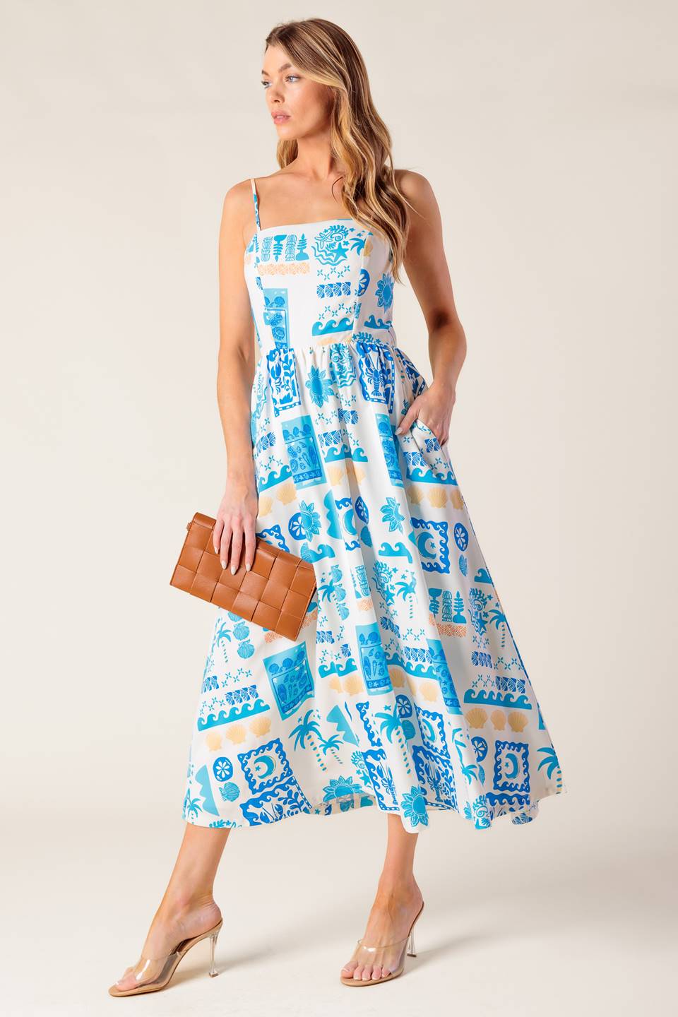 WANDER LUST MIDI DRESS - BLUE