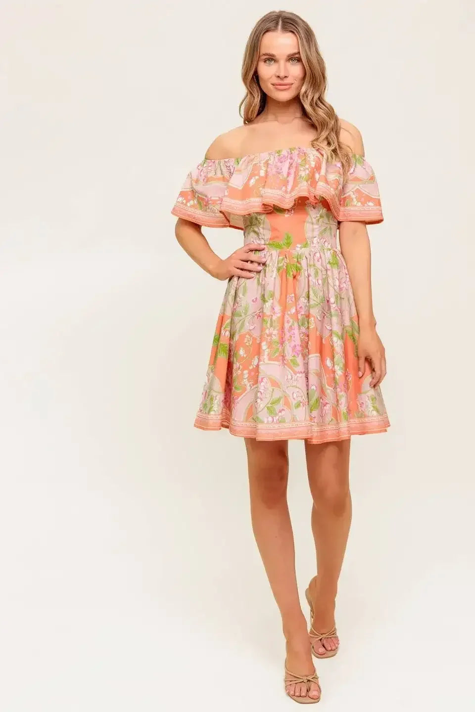 RAE MINI DRESS - CORAL