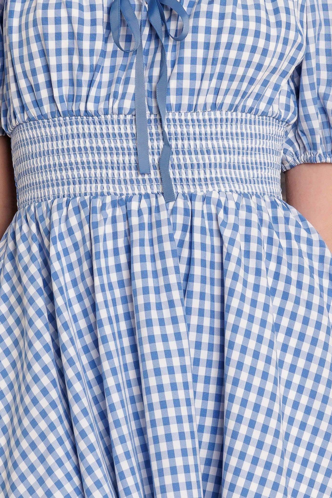 KANSAS SKIES - BLUE GINGHAM MINI DRESS
