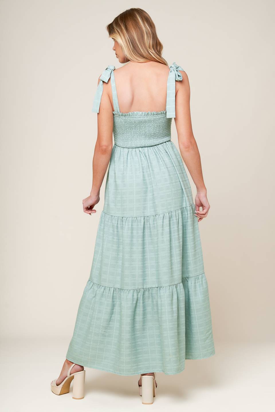 OCEAN BREEZES - DUSTY TEAL MAXI DRESS