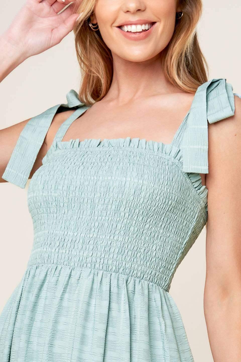 OCEAN BREEZES - DUSTY TEAL MAXI DRESS