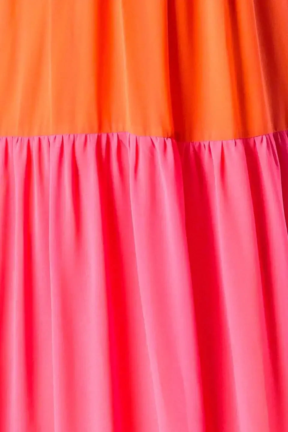 REGAL SUNRISE - PINK & RED COLOR BLOCKED MAXI DRESS