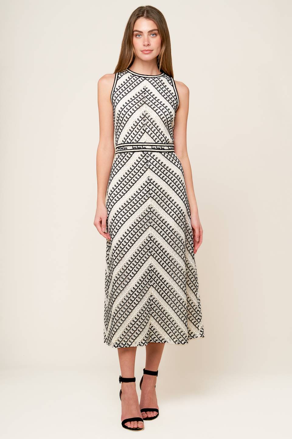 Lady Black Tie - Carlisle Crochet Midi Dress