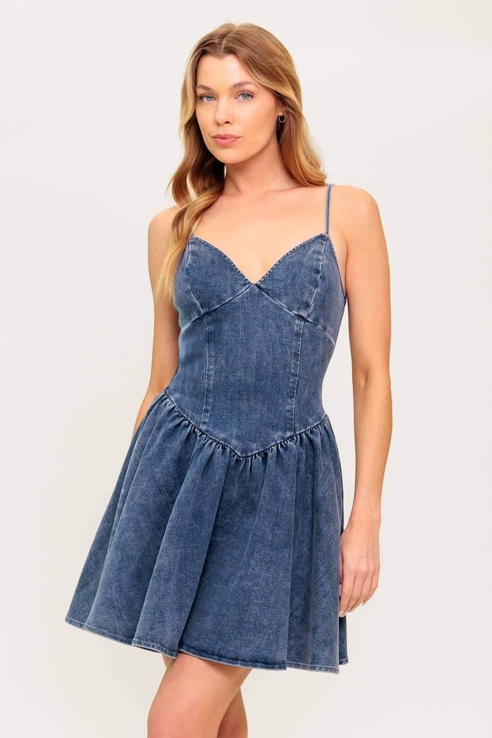 DINA DENIM MINI DRESS