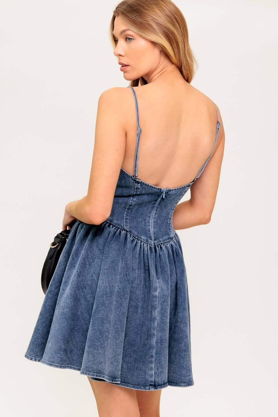 DINA DENIM MINI DRESS