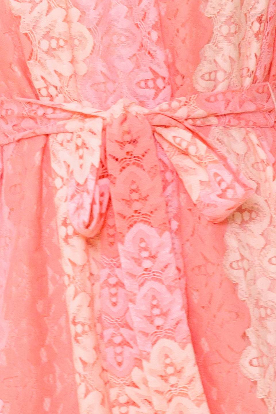 TAILOR MADE LACE MIDI DRESS - PEACH