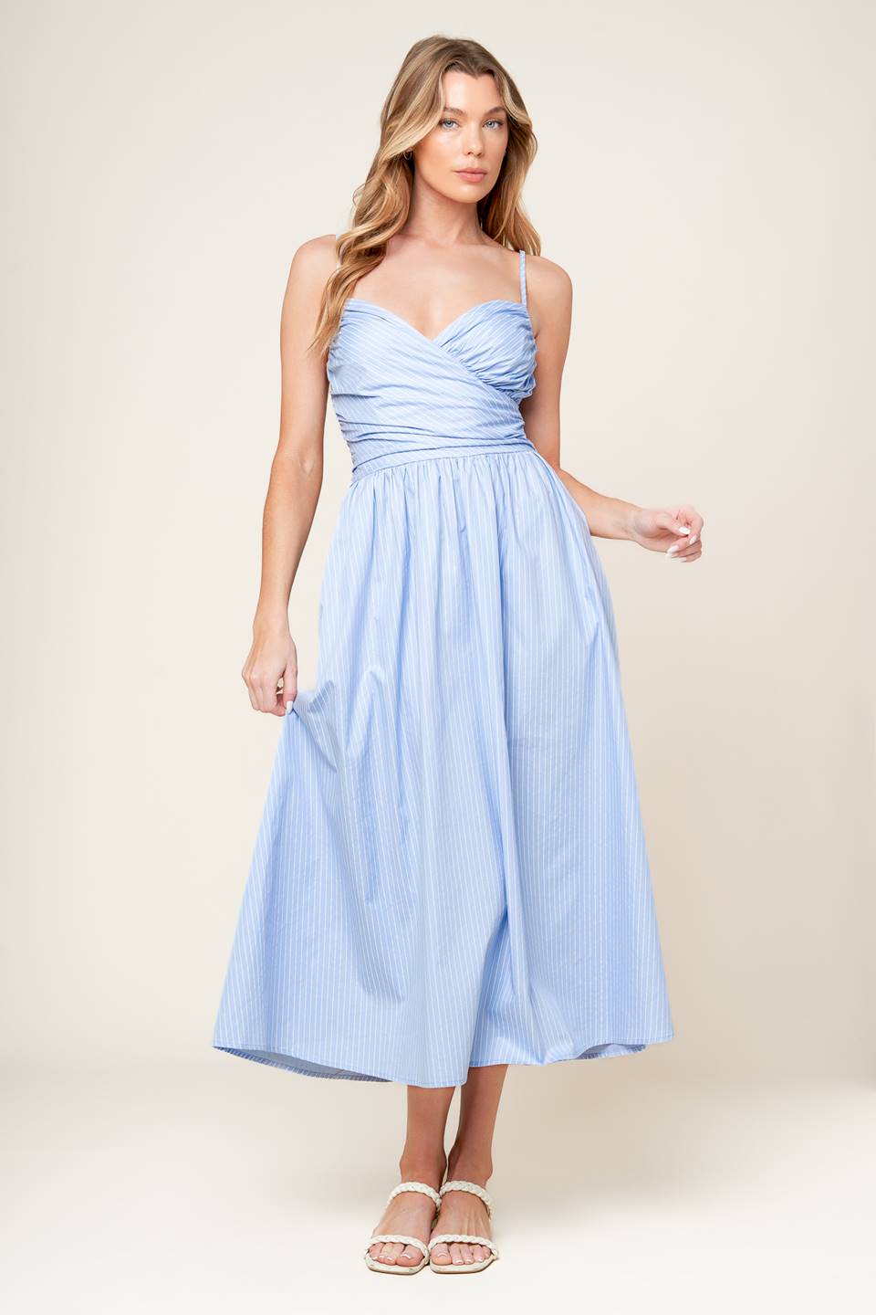 SUMMER INVITE - PASTEL BLUE MIDI DRESS