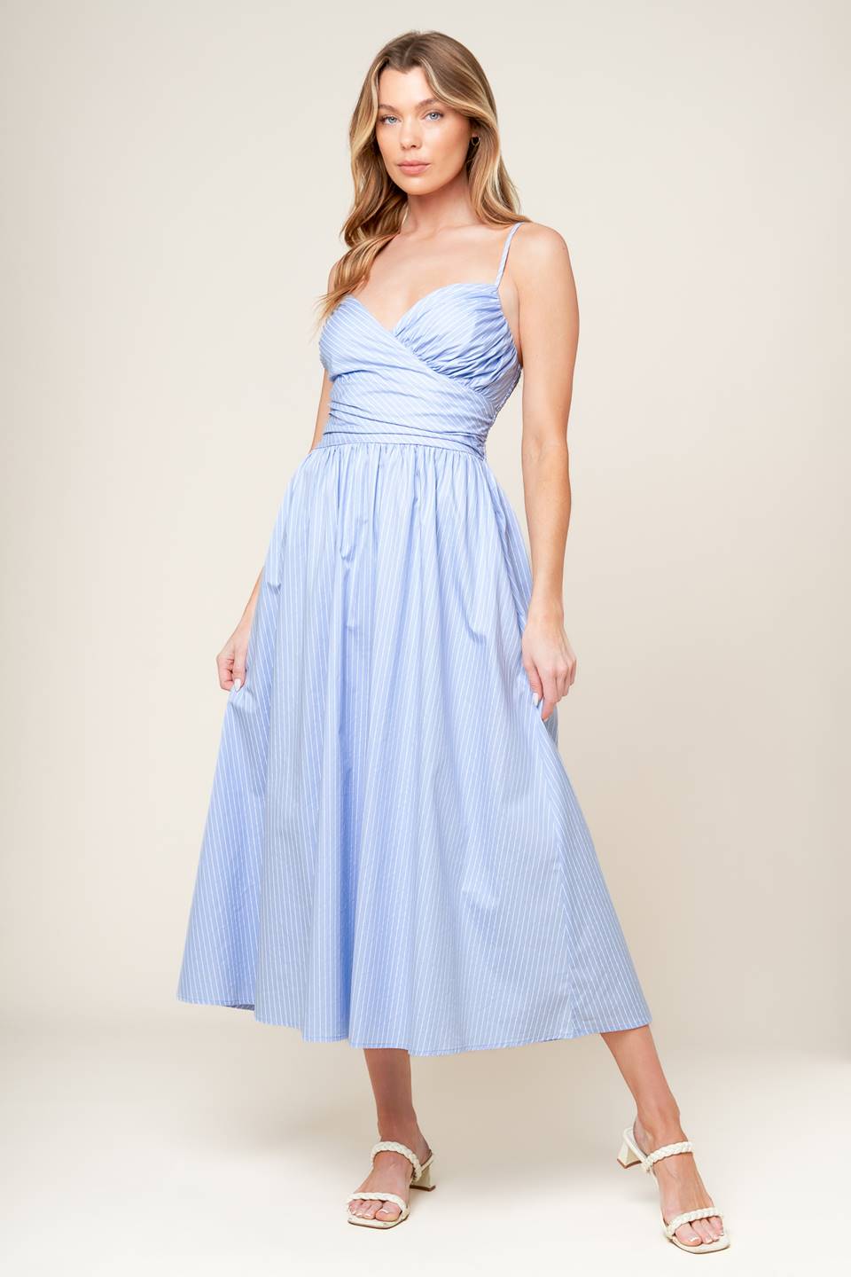 SUMMER INVITE - PASTEL BLUE MIDI DRESS