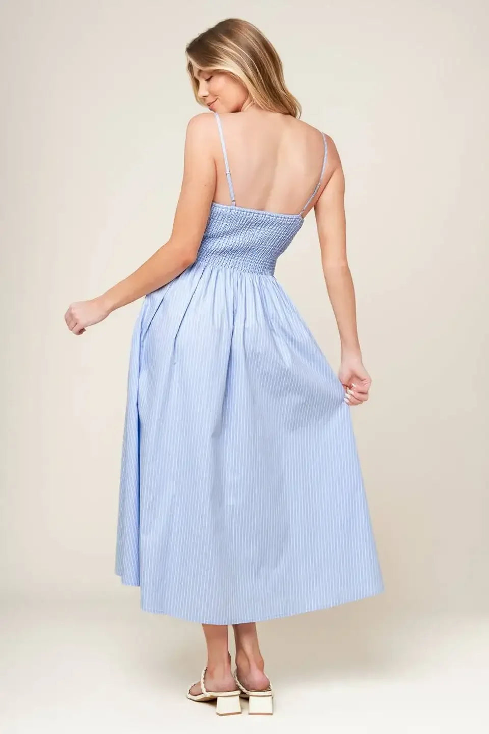 SUMMER INVITE - PASTEL BLUE MIDI DRESS
