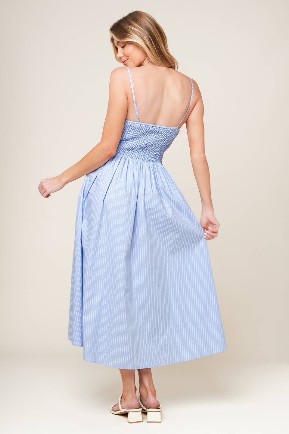 SUMMER INVITE - PASTEL BLUE MIDI DRESS