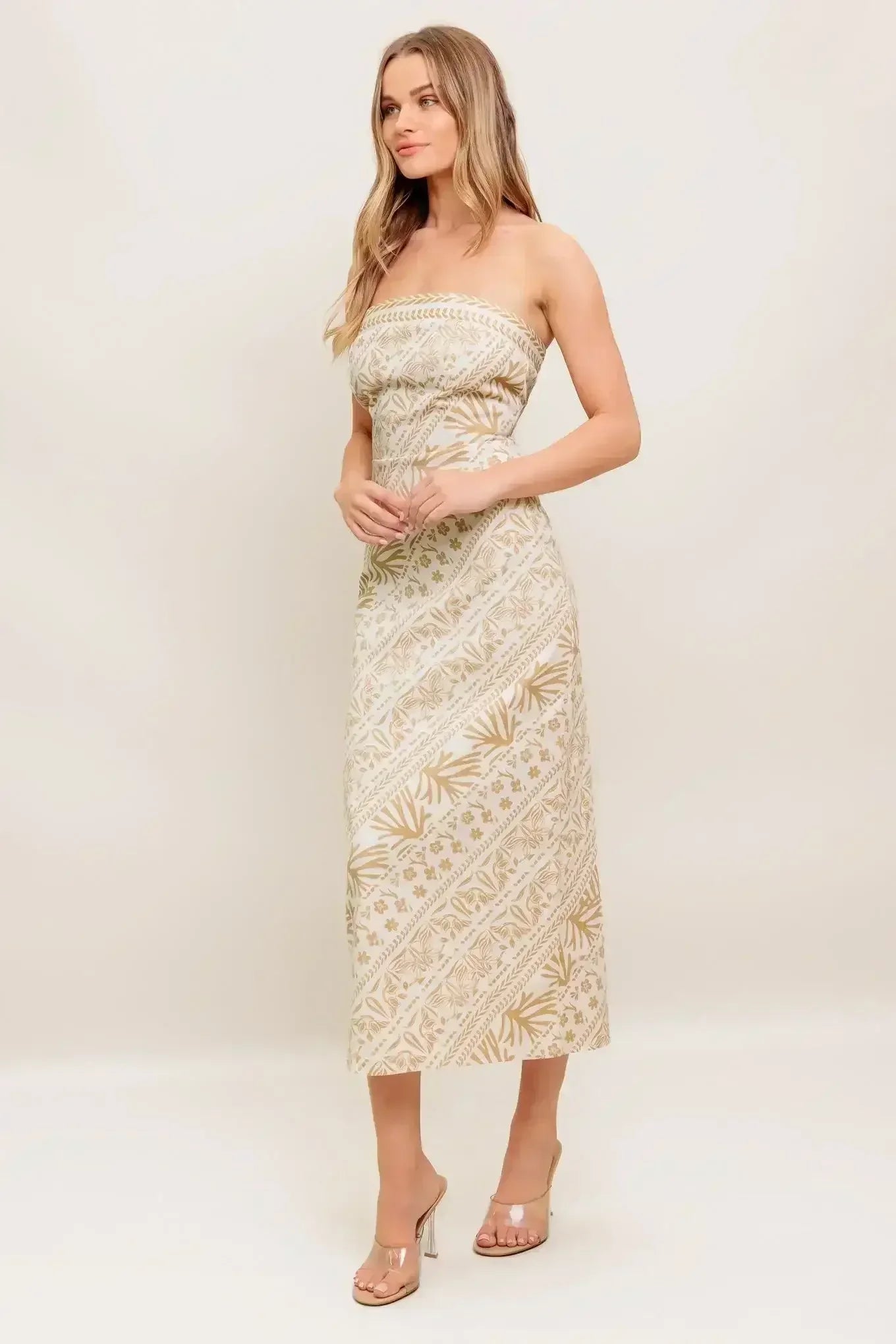 BOHO H-LINE STRAPLESS MIDI DRESS - FINAL SALE