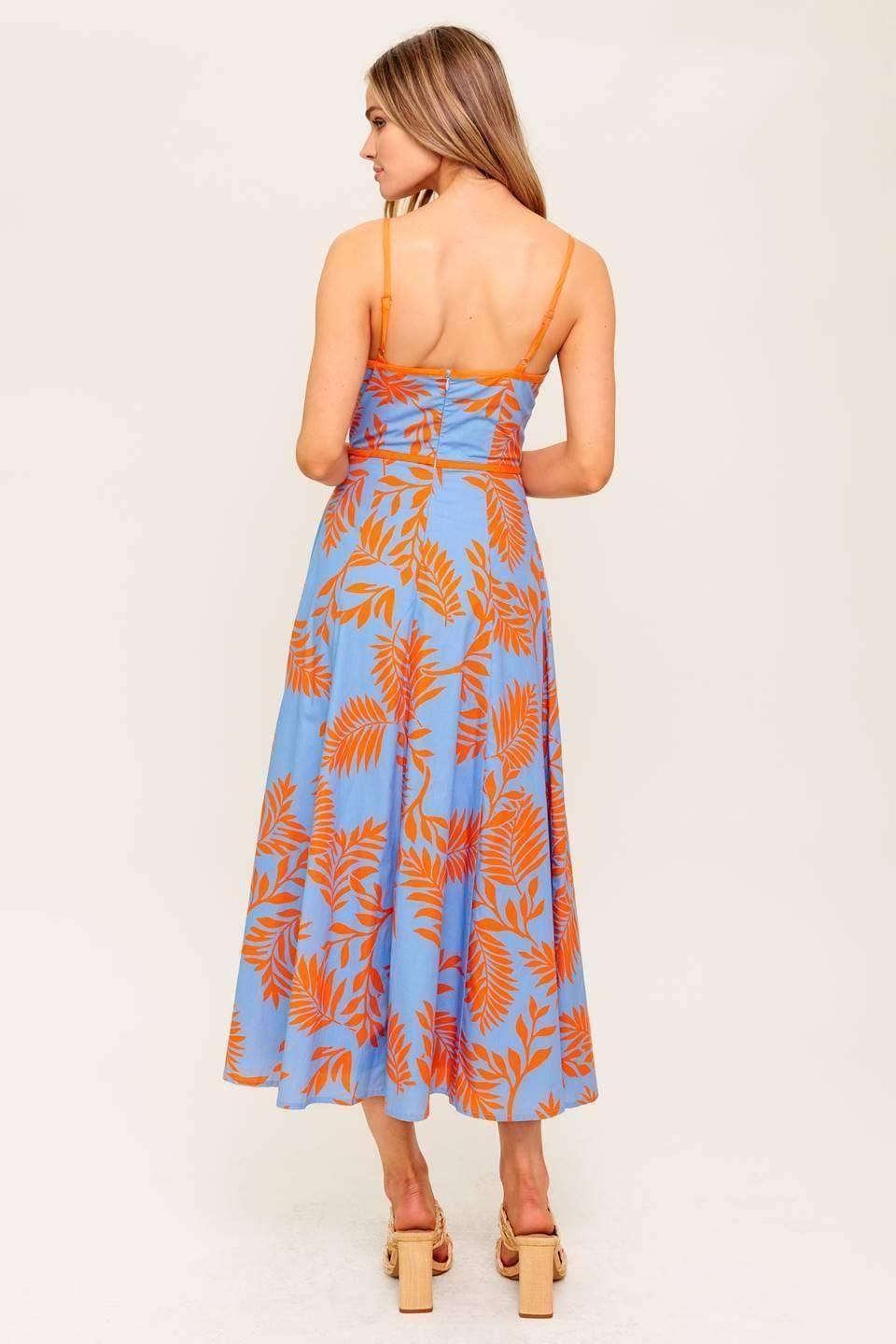 APRICOT SUNSET CUT-OUT MIDI DRESS - FINAL SALE