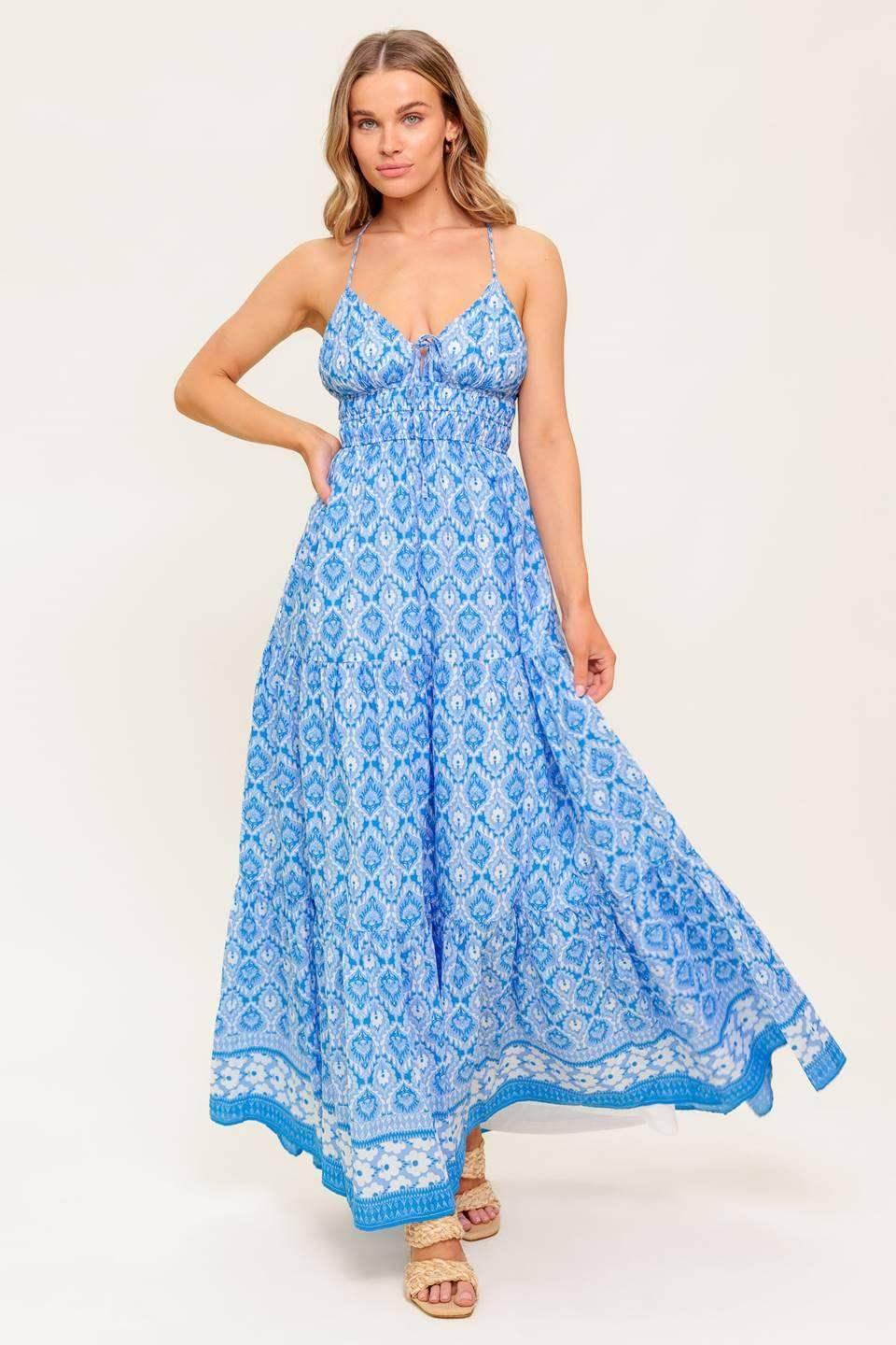 WILDFLOWER RHAPSODY MAXI DRESS - BLUE