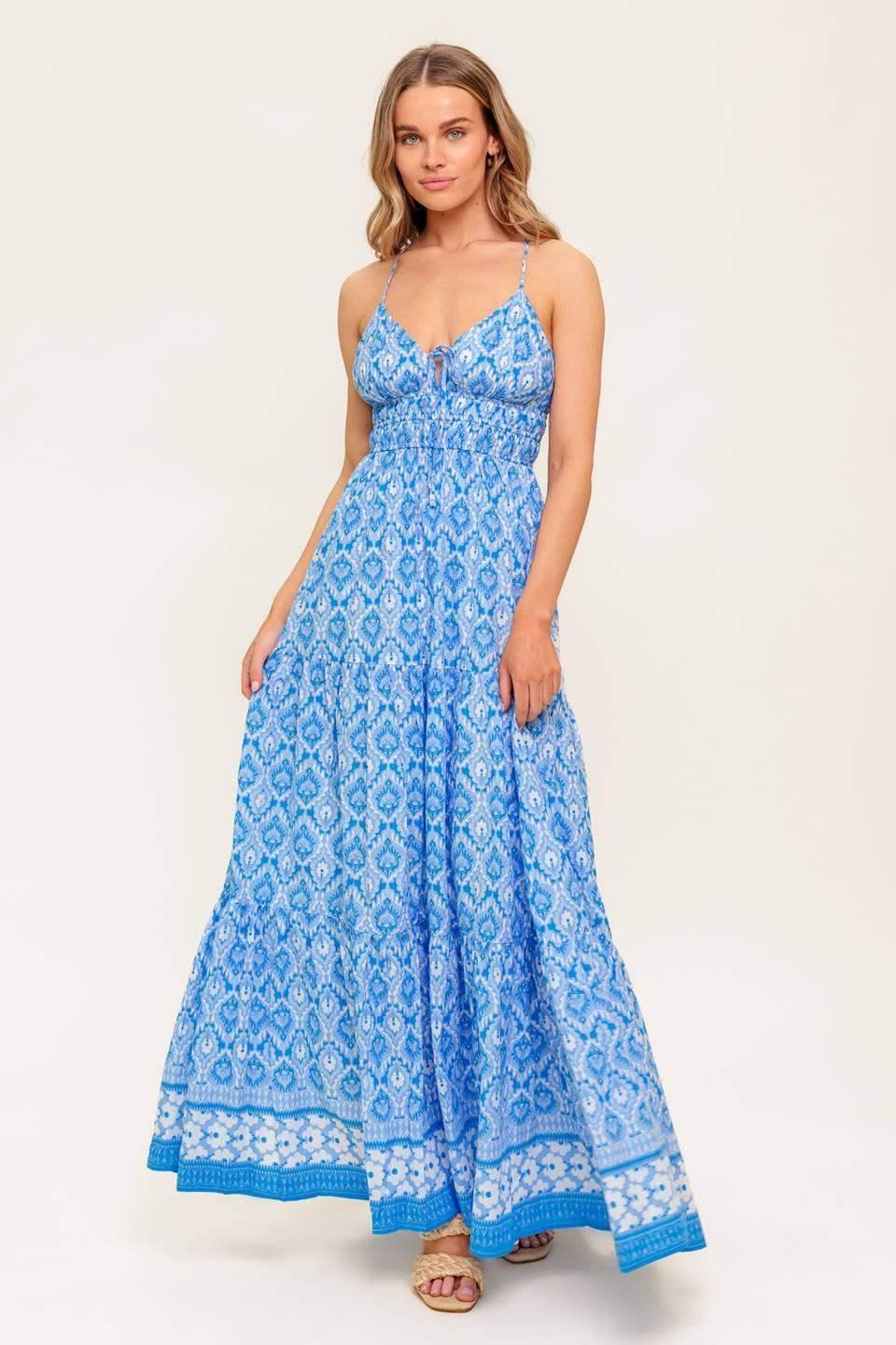 WILDFLOWER RHAPSODY MAXI DRESS - BLUE