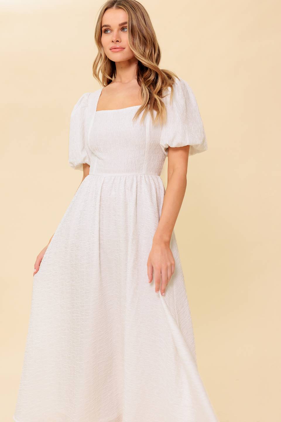 MAURA MIDI DRESS - IVORY