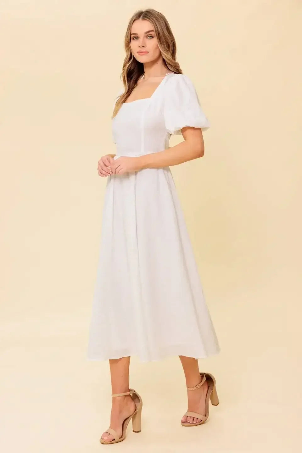 MAURA MIDI DRESS - IVORY