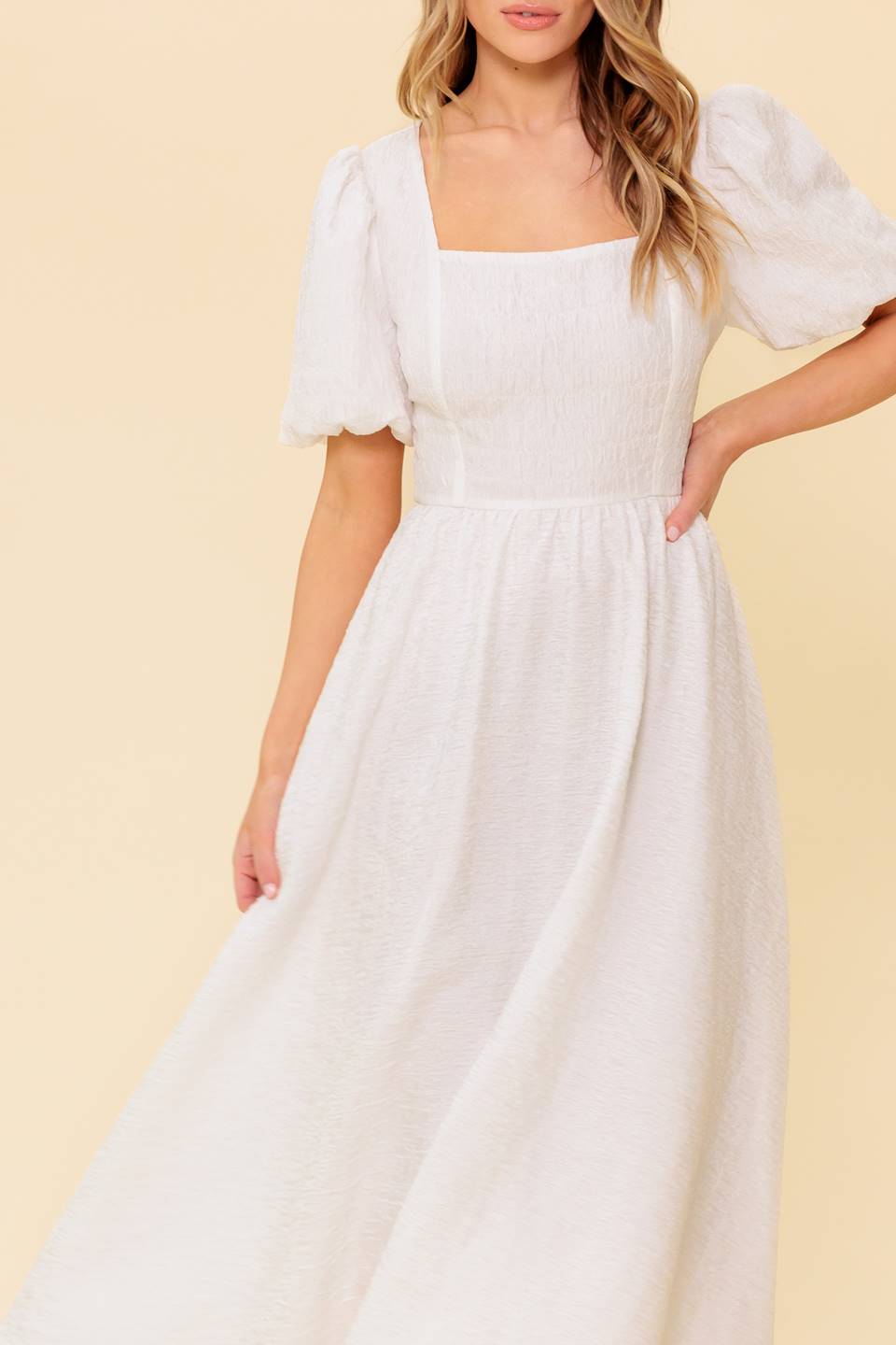 MAURA MIDI DRESS - IVORY