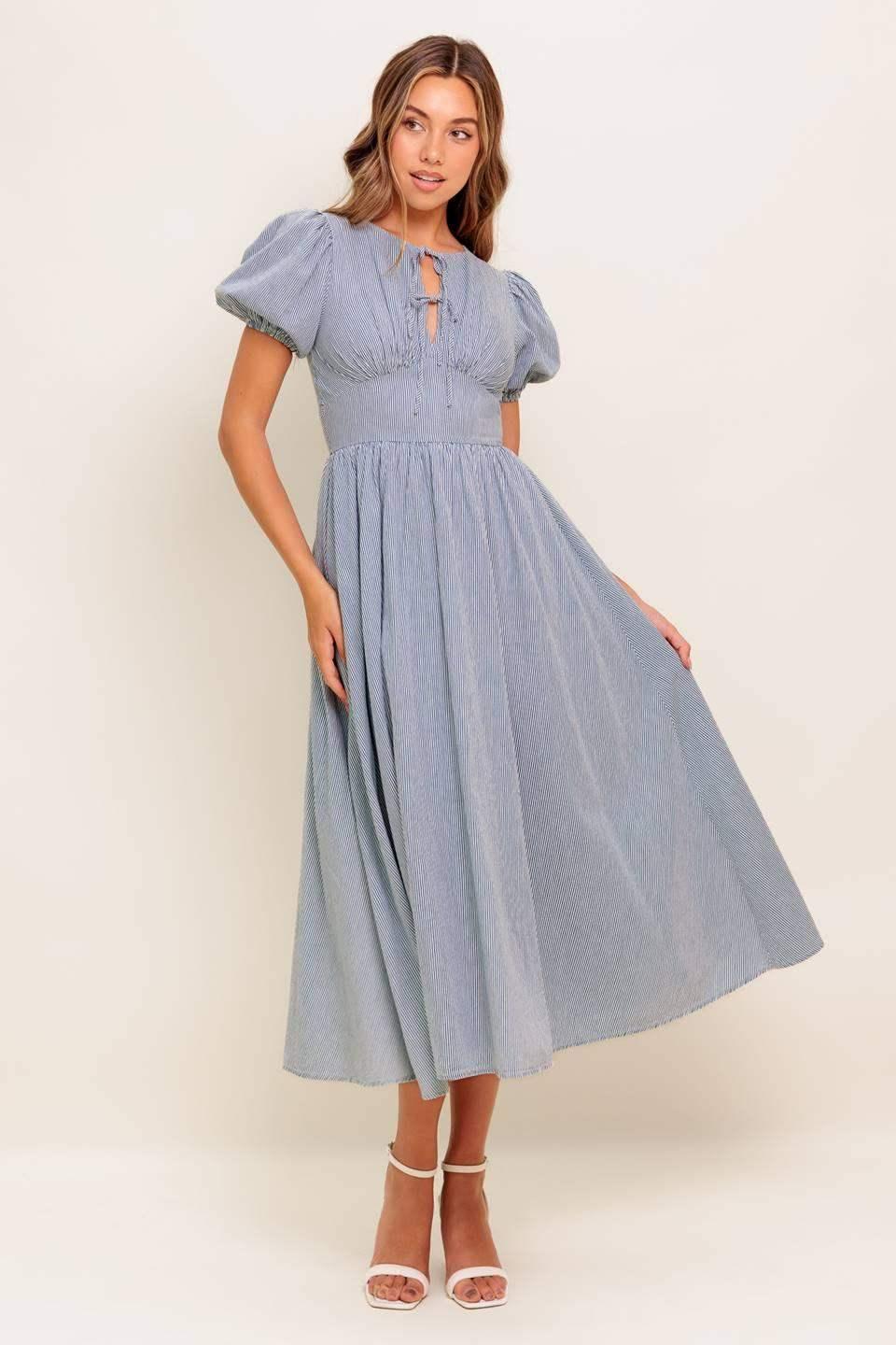 CHERIE MIDI DRESS - BLUE