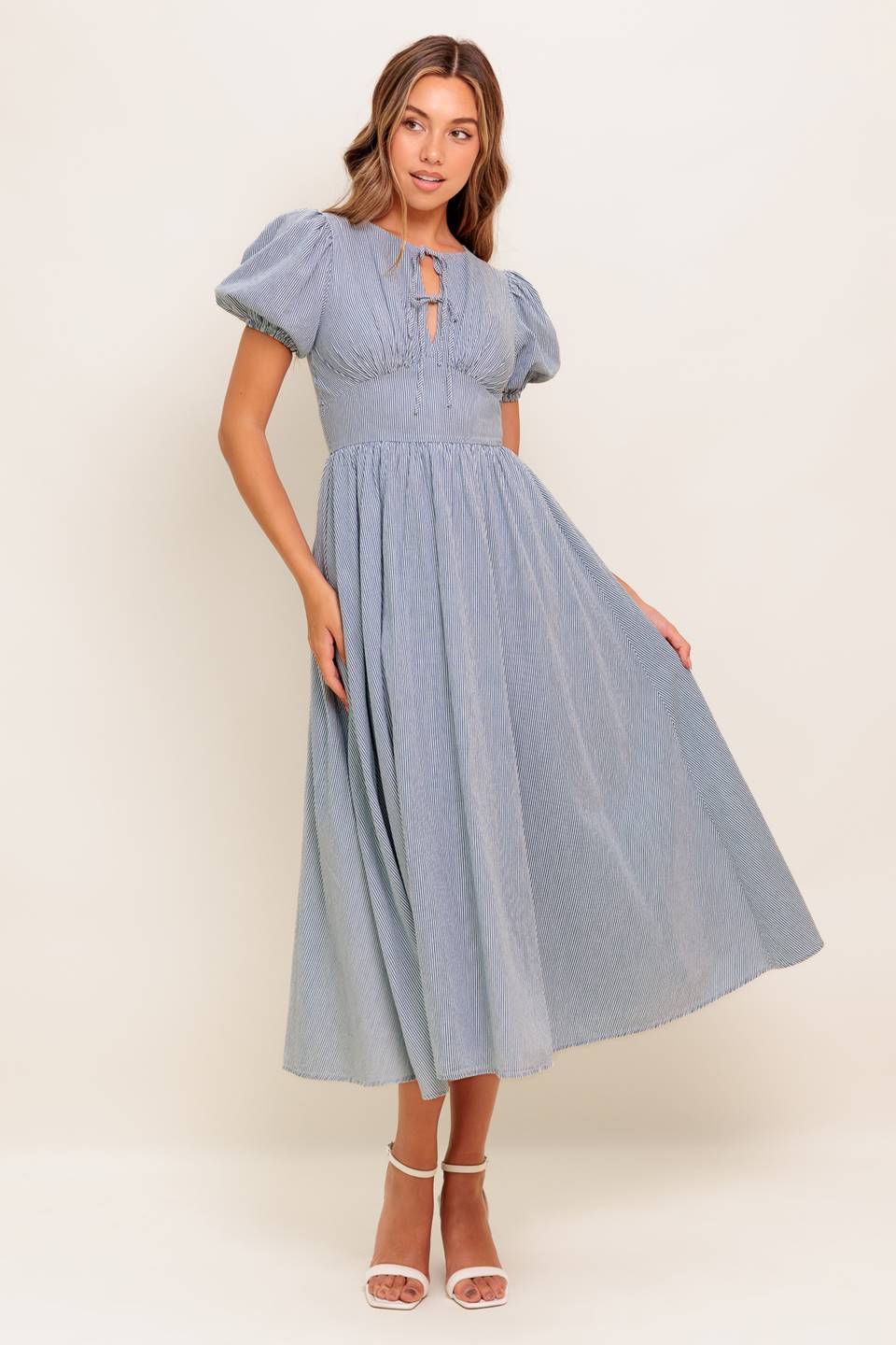 CHERIE MIDI DRESS - BLUE