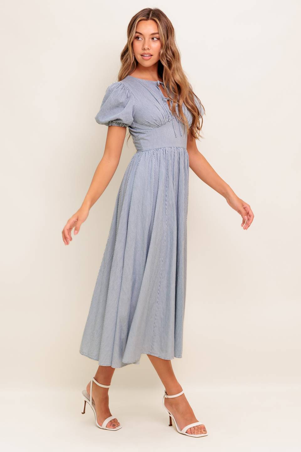 CHERIE MIDI DRESS - BLUE