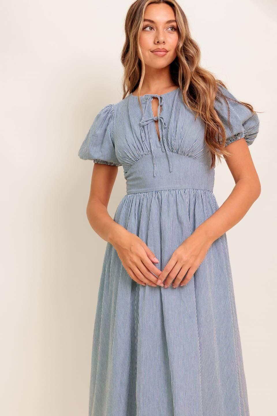 CHERIE MIDI DRESS - BLUE