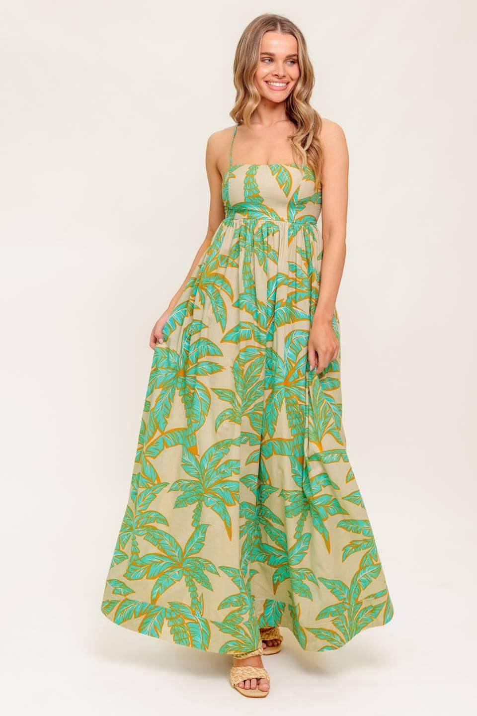 AUGUST TROPICAL MAXI DRESS