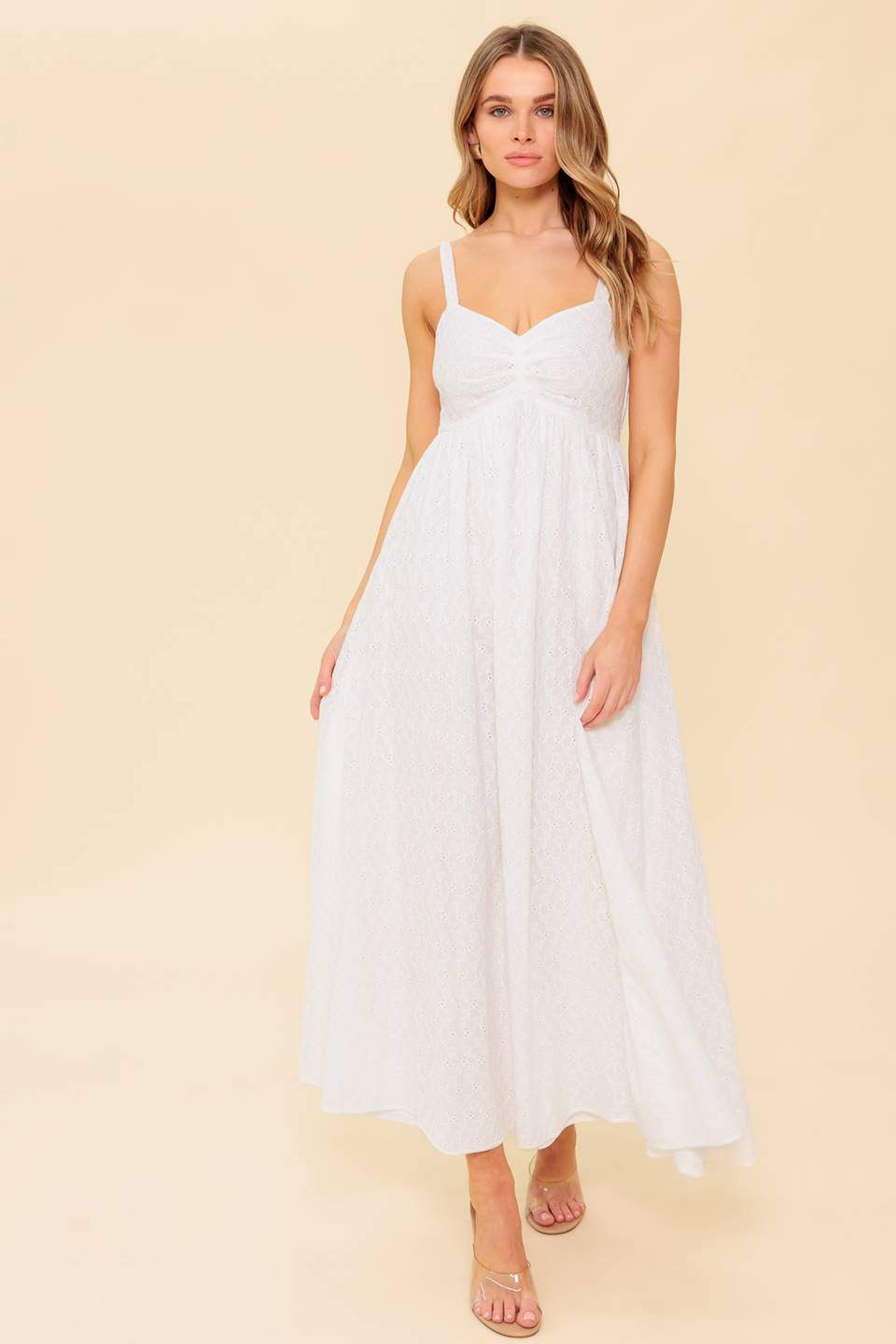 LOVE OF MINE - IVORY EYELET MIDI DRESS