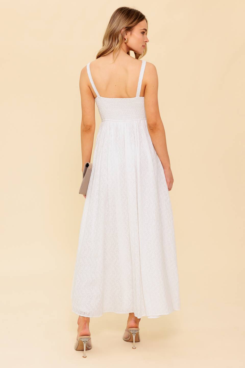 LOVE OF MINE - IVORY EYELET MIDI DRESS