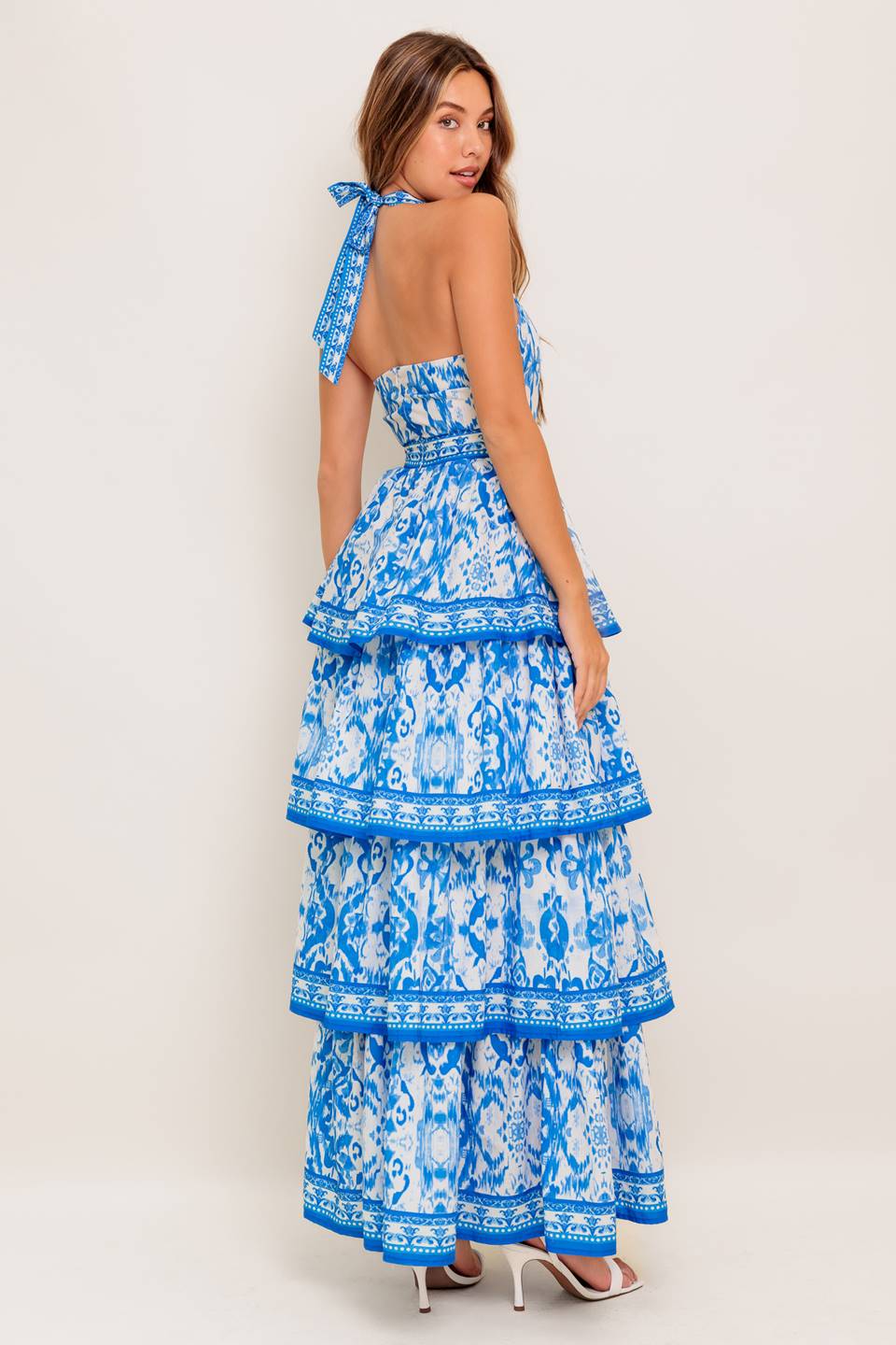 MALLORY TIERED MAXI DRESS - BLUE