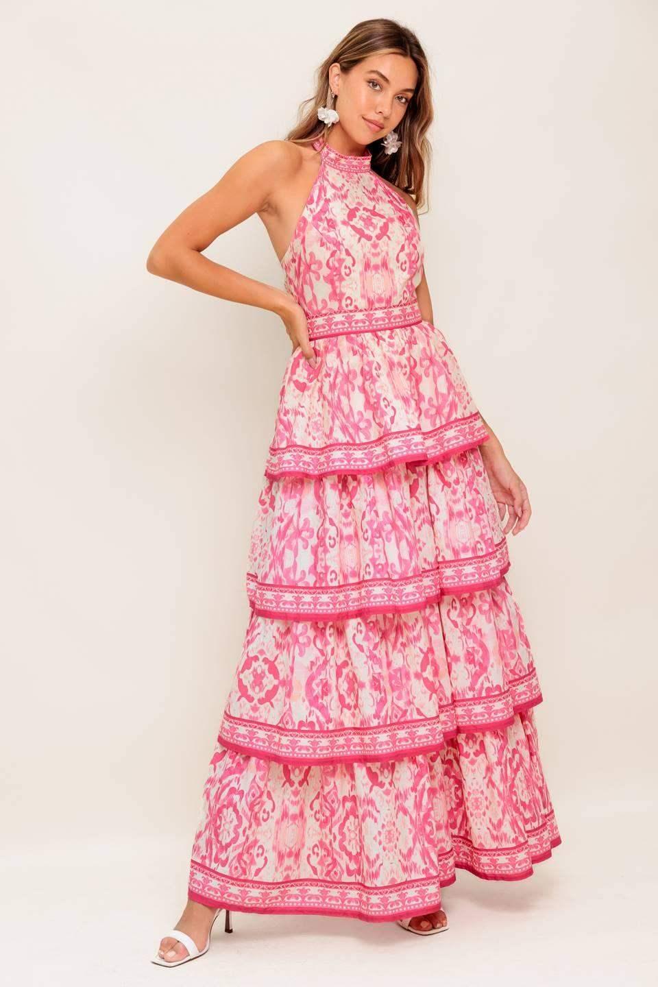 MALLORY TIERED MAXI DRESS - FUCHSIA - FINAL SALE