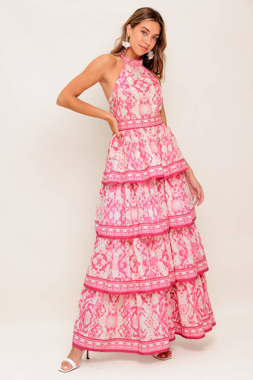 MALLORY TIERED MAXI DRESS - FUCHSIA