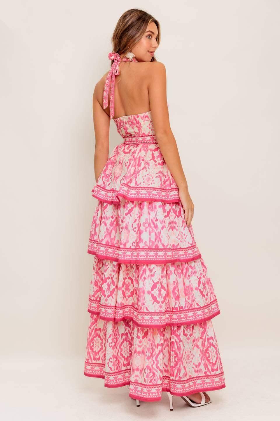 MALLORY TIERED MAXI DRESS - FUCHSIA - FINAL SALE