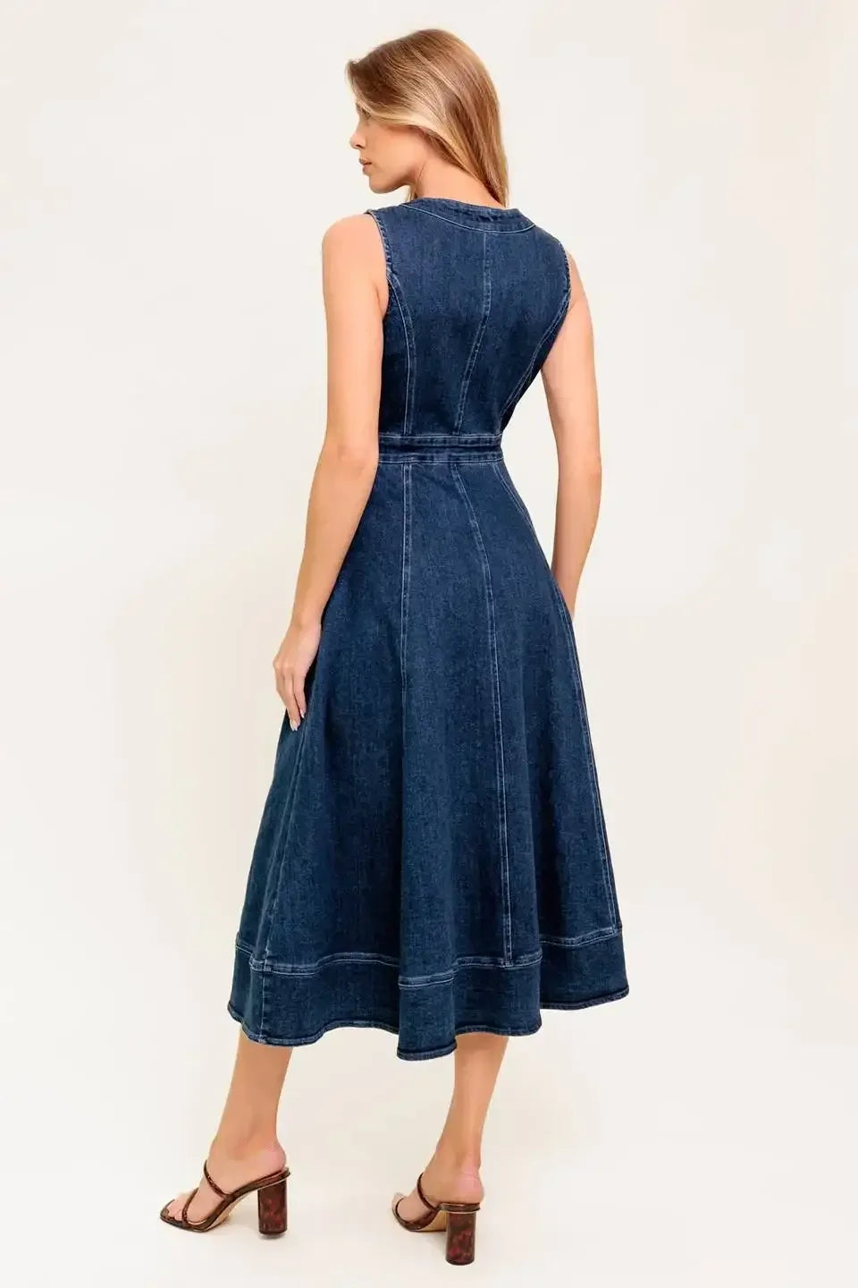 RAW BEAUTY - INDIGO SLEEVELESS DENIM DRESS