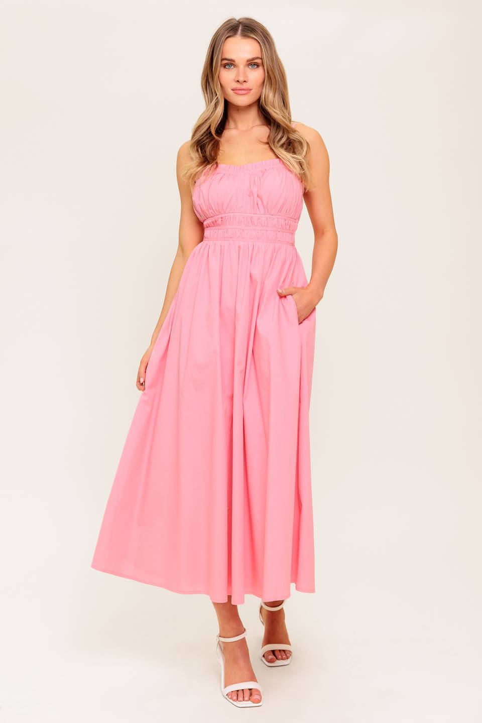 HEARTLAND SUNSET MIDI DRESS - PINK