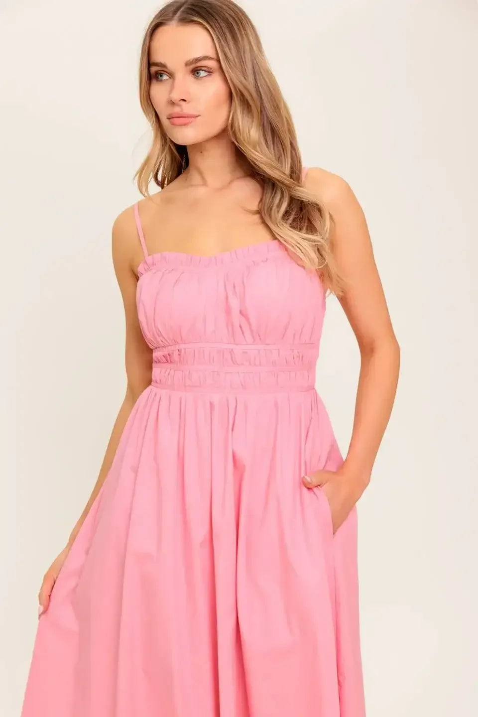 HEARTLAND SUNSET MIDI DRESS - PINK