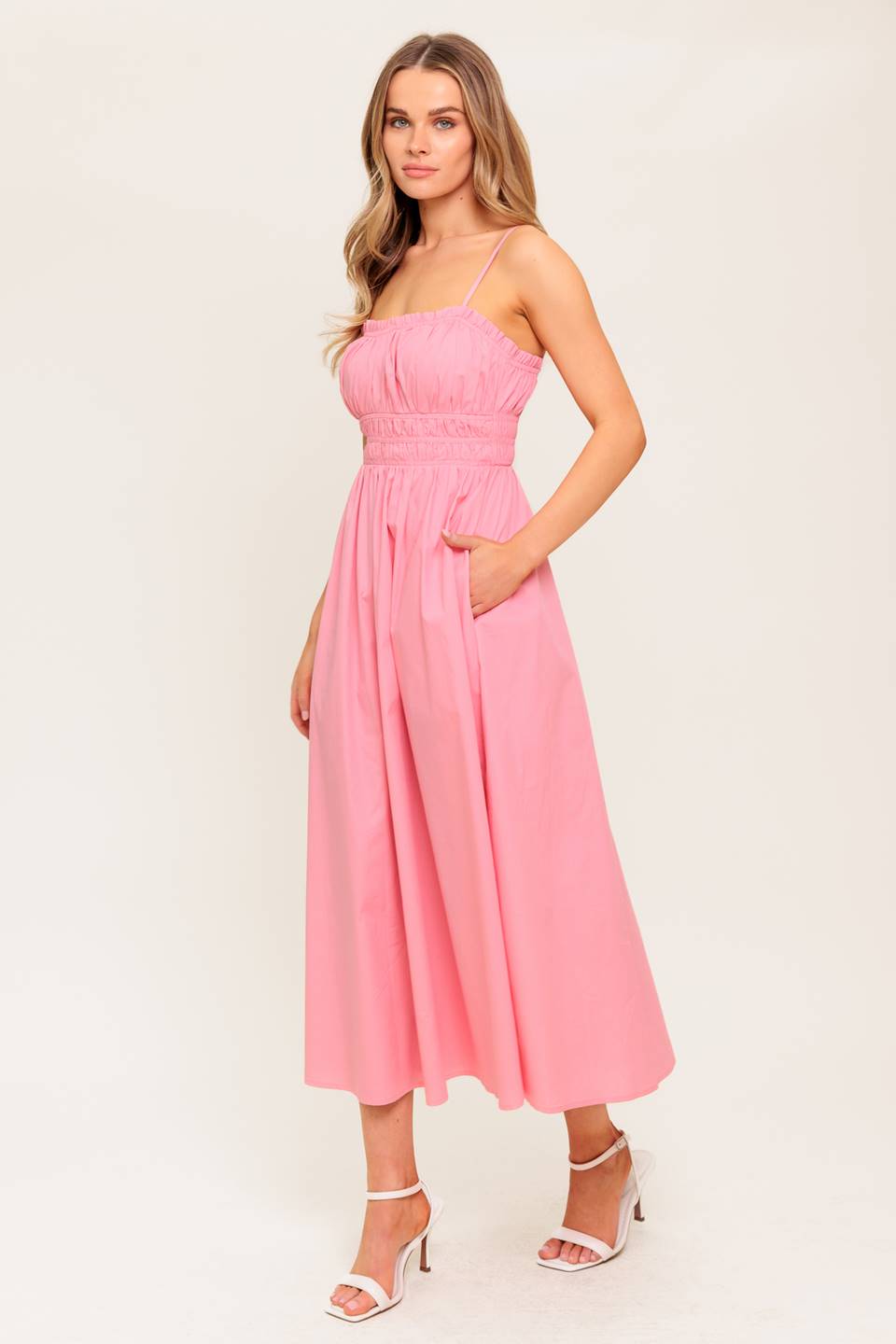 HEARTLAND SUNSET MIDI DRESS - PINK