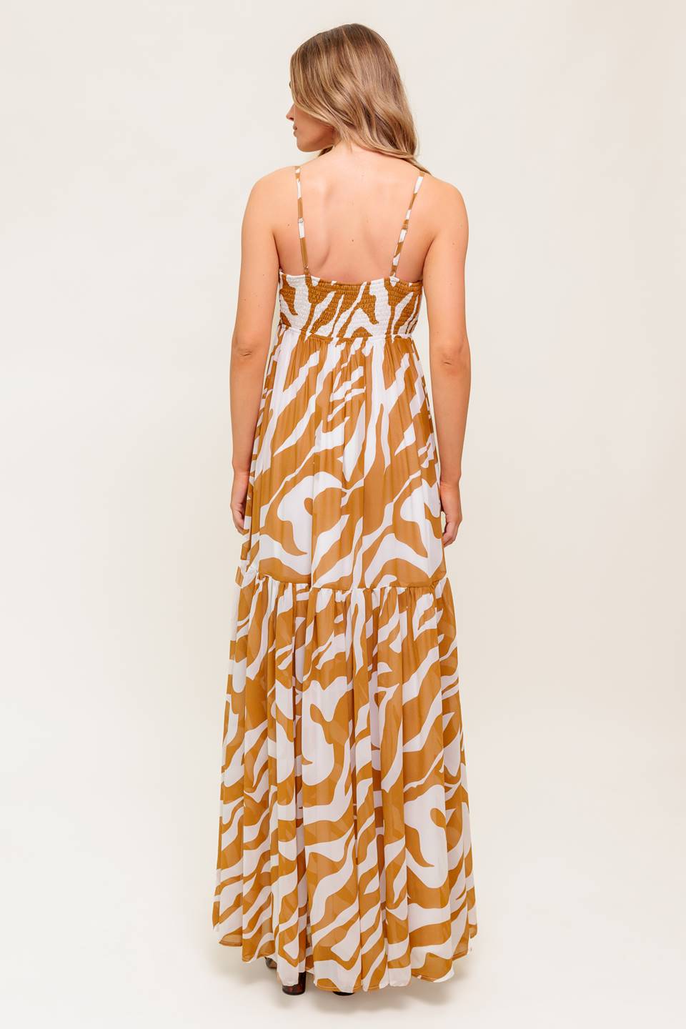 CAMMIE ZEBRA PRINT MAXI DRESS