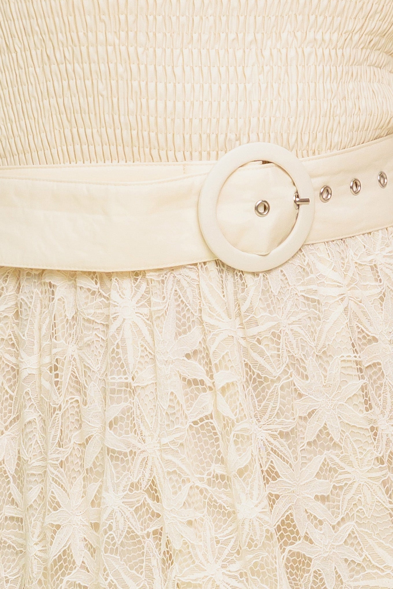 PARADISE AWAITS CREAM LACE ANKLE DRESS