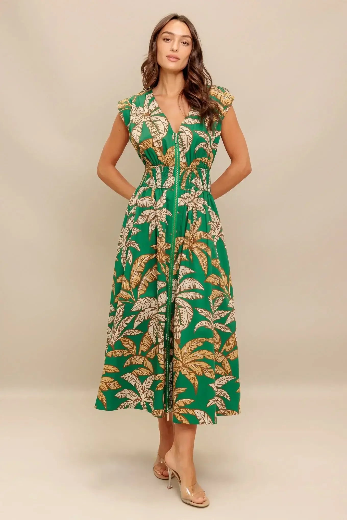 LUSH STILLNESS COTTON MIDI DRESS