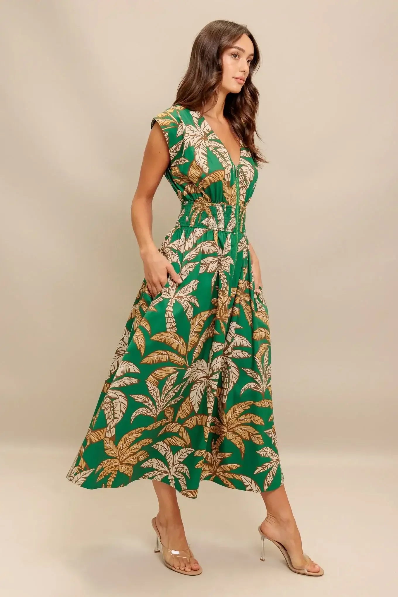 LUSH STILLNESS COTTON MIDI DRESS