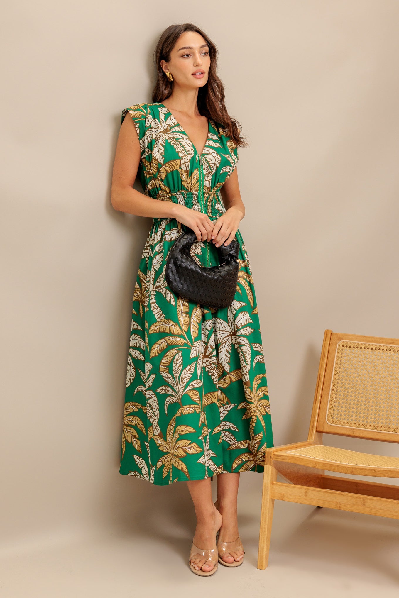 LUSH STILLNESS COTTON MIDI DRESS