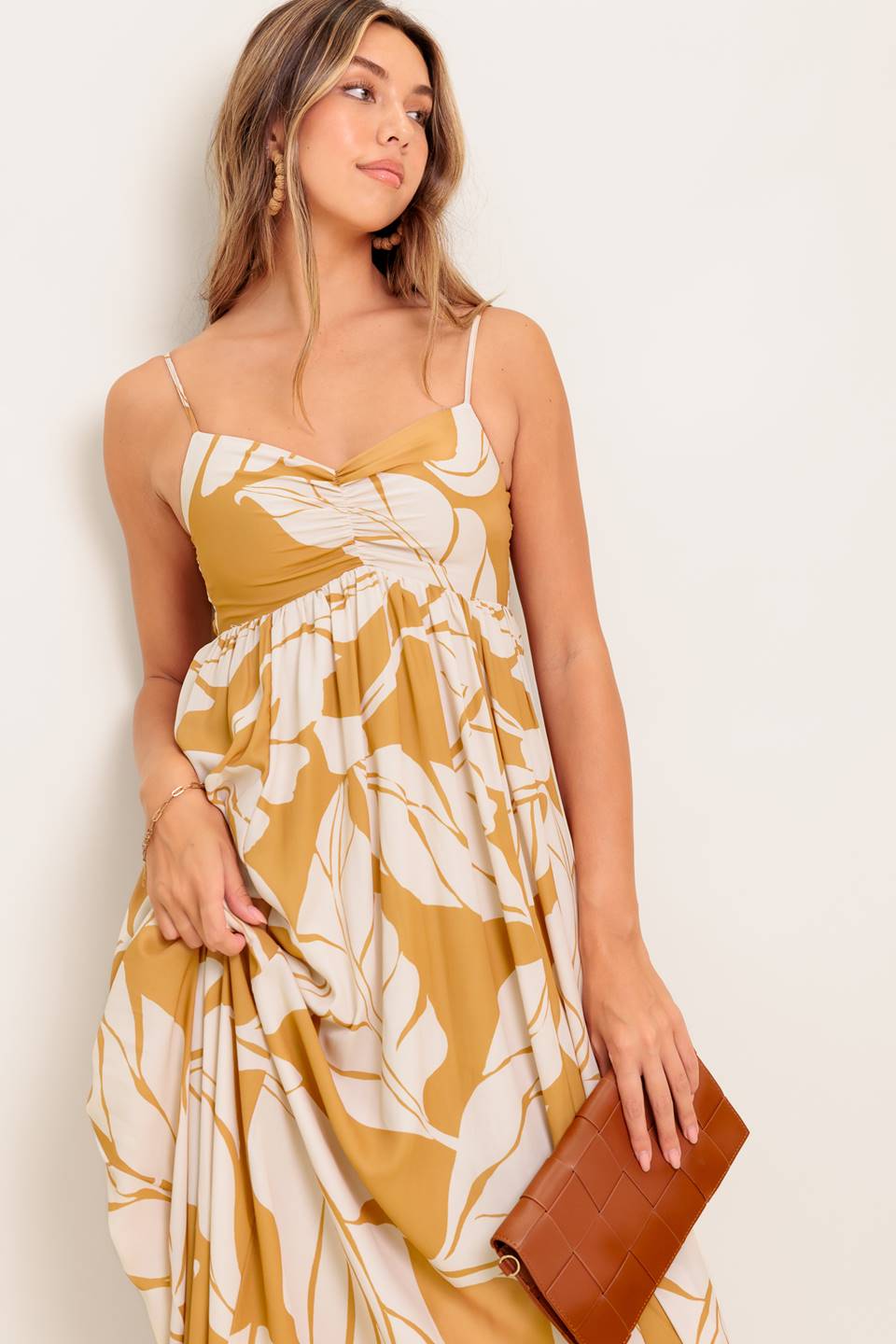 LEAF PRINT SUMMER MAXI DRESS