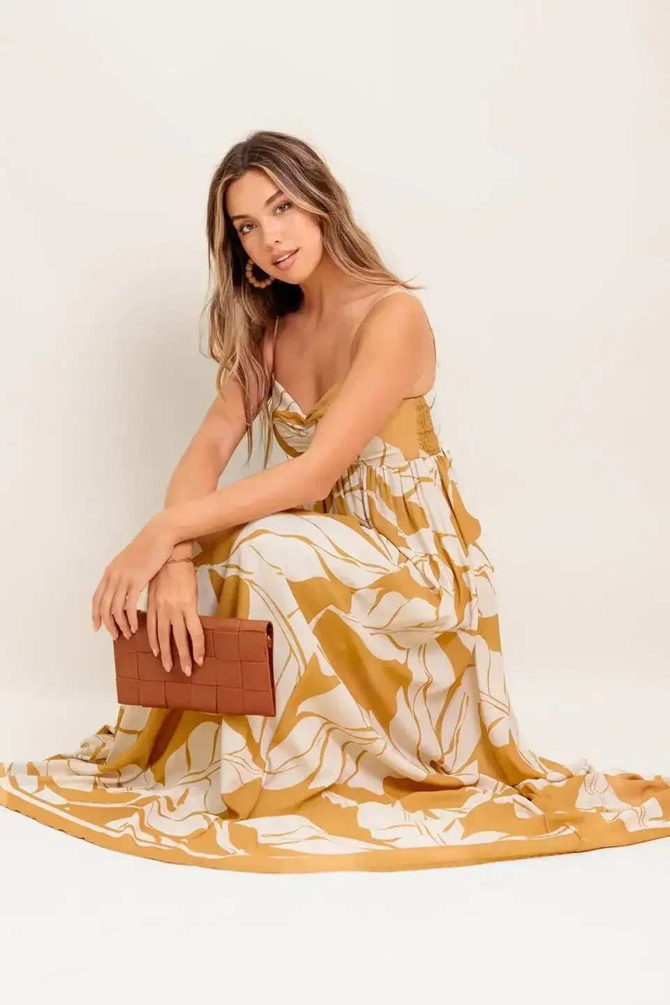 LEAF PRINT SUMMER MAXI DRESS