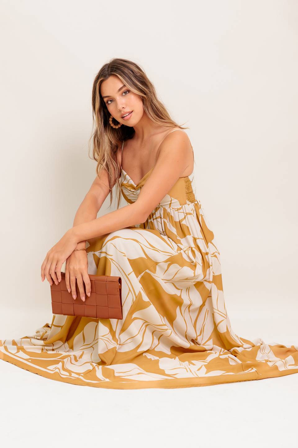 LEAF PRINT SUMMER MAXI DRESS