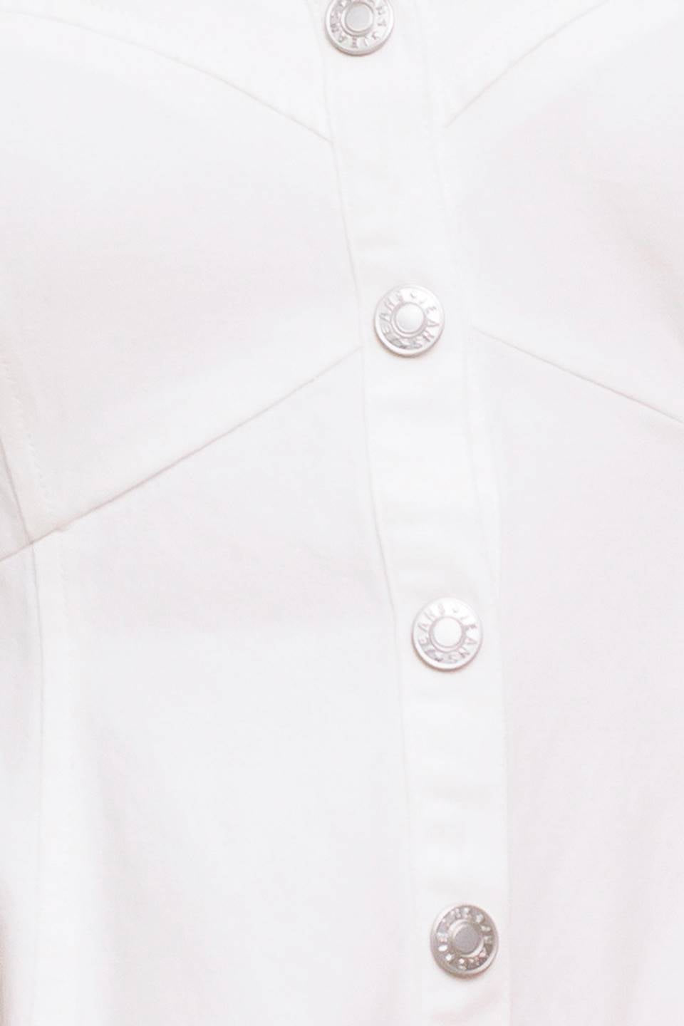 BREE BUTTON DOWN MIDI DRESS - WHITE