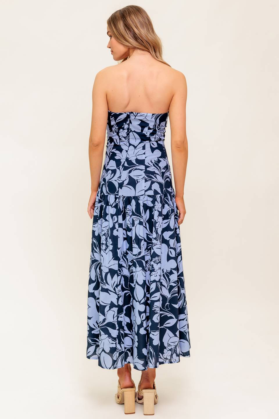 SMILES ARE CONTAGIOUS MIDI DRESS - NAVY BLUE