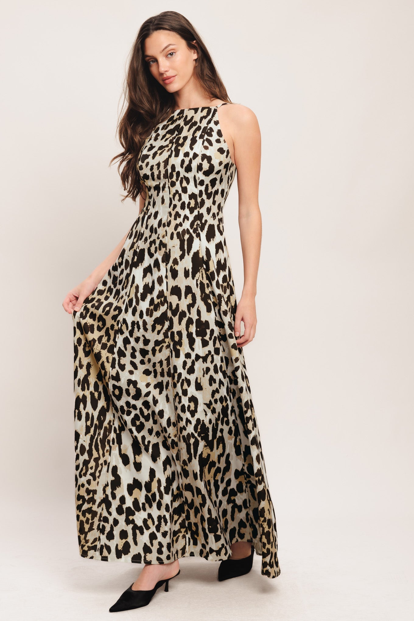 SAVAGE ELEGANCE ANIMAL PRINT MAXI DRESS